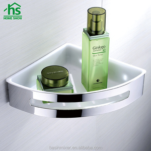 Esquina baño <span class=keywords><strong>blanco</strong></span> 2 Nivel de acero inoxidable baño cesta estante - Product Image 2