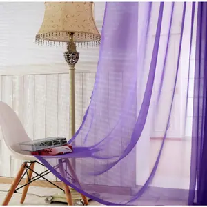 Prêt à l'emploi violet moderne salon rideau coréen transparent fenêtre rideau <span class=keywords><strong>tissu</strong></span> - Product Image 2