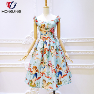 Nuovo Stile Stampato Strap Halter Donna <span class=keywords><strong>Prom</strong></span> Dress - Product Image 3