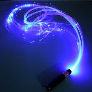 Fouet lumineux à fibres optiques LED avec effet de lumière clignotante à l'extrémité des fibres, pour la danse - Product Image 5