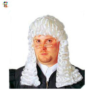 HPC-1262 de perruques synthétiques de partie de <span class=keywords><strong>juge</strong></span> adulte de couleur blanche argentée personnalisée - Product Image 2