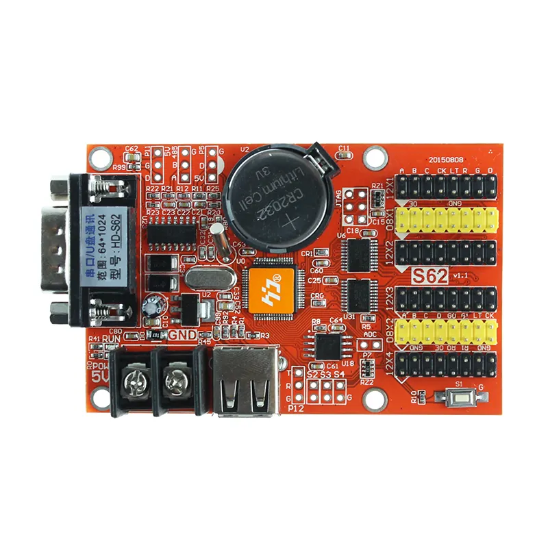 HD-S62 huidu led control card for budweiser frog led sign led taxi cab top sign light lamp roof magnetic led scrolling display