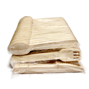 Vajilla <span class=keywords><strong>de</strong></span> madera desechable <span class=keywords><strong>de</strong></span> bambú <span class=keywords><strong>de</strong></span> abedul biodegradable 100% ecológica, juego <span class=keywords><strong>de</strong></span> cubiertos y cubiertos para fiestas y cenas - Product Image 3