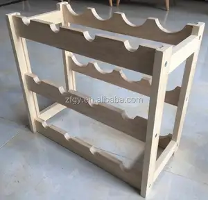 Wooden wine glass display rack shelf