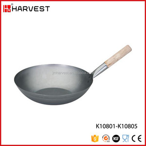 De FONDO PLANO <span class=keywords><strong>WOK</strong></span> de HIERRO con <span class=keywords><strong>mango</strong></span> de <span class=keywords><strong>madera</strong></span> - Product Image 1