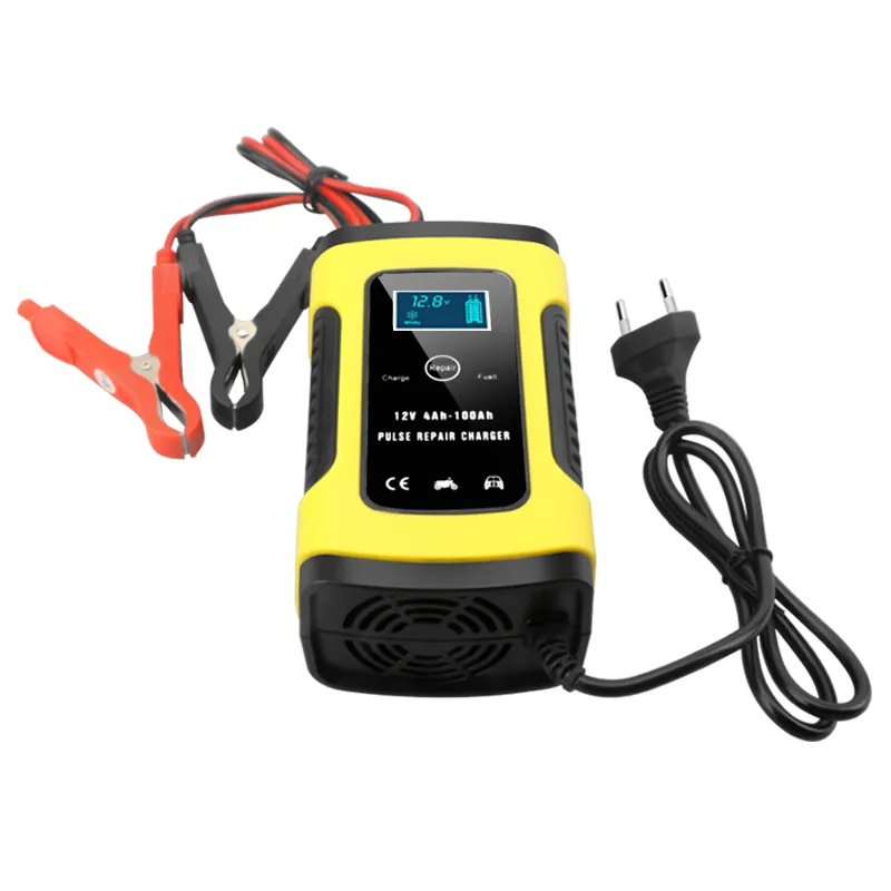 Full Automatic Car Battery Charger 110V To 220V To 12V 6A LCD Smart Fast for Auto Motorcycle Lead-Acid Battery Charger