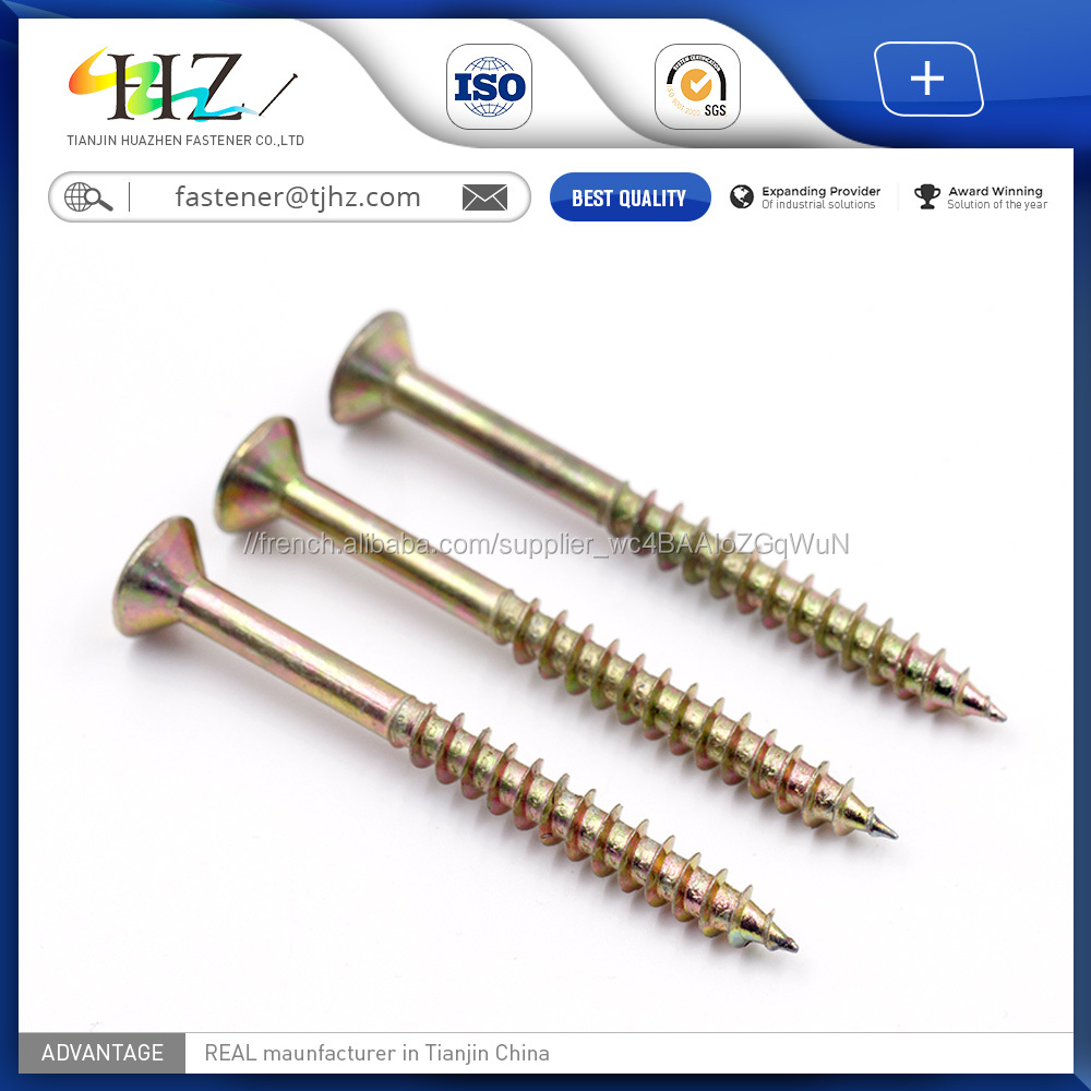 Chine Machine Attaches Grub Fraisée Tête de Zinc Plaqué Vis Agglo
