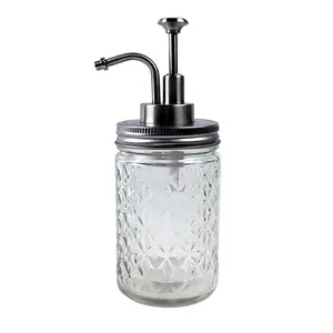Stainless steel mason jar foaming soap dispenser with Glass bottle