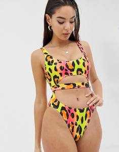 2019 ZY New Design Women Belted High <strong>Leg</strong> <strong>Low</strong> Back Animal Print One Piece <strong>Swimsuit</strong> - Product Image 2
