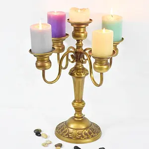 Altın Masa Versiyonu Retro Rustik dekoratif şamdan düğün