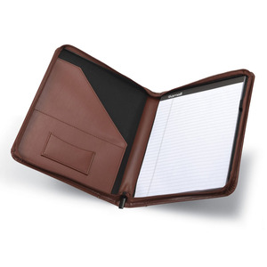 Venta al por mayor Brown <span class=keywords><strong>A4</strong></span> Conferencia carpeta con cremallera cartera caso pu cuero de negocios organizador - Product Image 6