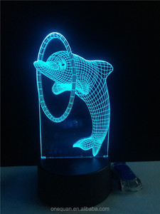 Vente chaude 2017 amazon Acrylique Visual Lamp Home Decor Lumière de nuit 3D Mood Light avec chargeur USB - Product Image 6