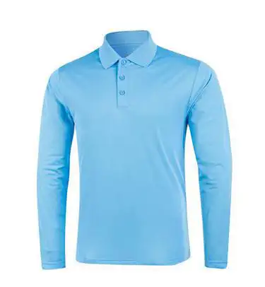 plain no name brand sea blue long sleeves mens polo shirts design own polo t-shirt images blank t shirt china wholesale