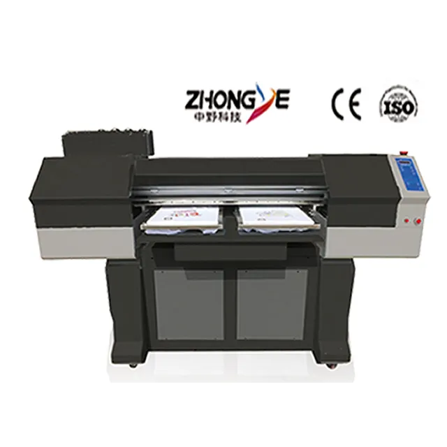 Zhongye Dupla estação de qualidade superior de alta velocidade DTG T impressora camisa de t máquina de impressão camisa t camisa plotter