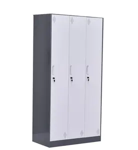 3 门白色镀锌钢制储物柜为办公室职员和学校学生