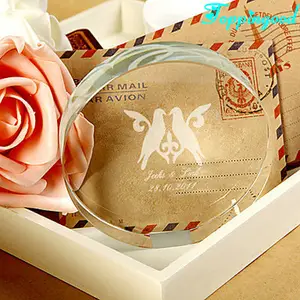 Glass Round Crystal Customized Wedding Gift For Guests Take Away