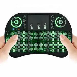 I8 Mini Wireless 3-farbe zurück Keyboard 2.4G Color Backlit Air Mouse Touchpad Spanish Keyboard For Android TV Box Smart TV PC PS4