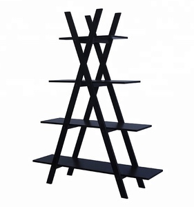 홈 장식 4 계층 나무 책장 보관 주최자 나무 식물 꽃 디스플레이 스탠드 책장 책장 책꽂이 - Product Image 4