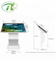 Écran LCD de podium de 55 pouces, écran tactile, conception intelligente, signalisation numérique au sol pour aéroport/pour banque/pour musée
