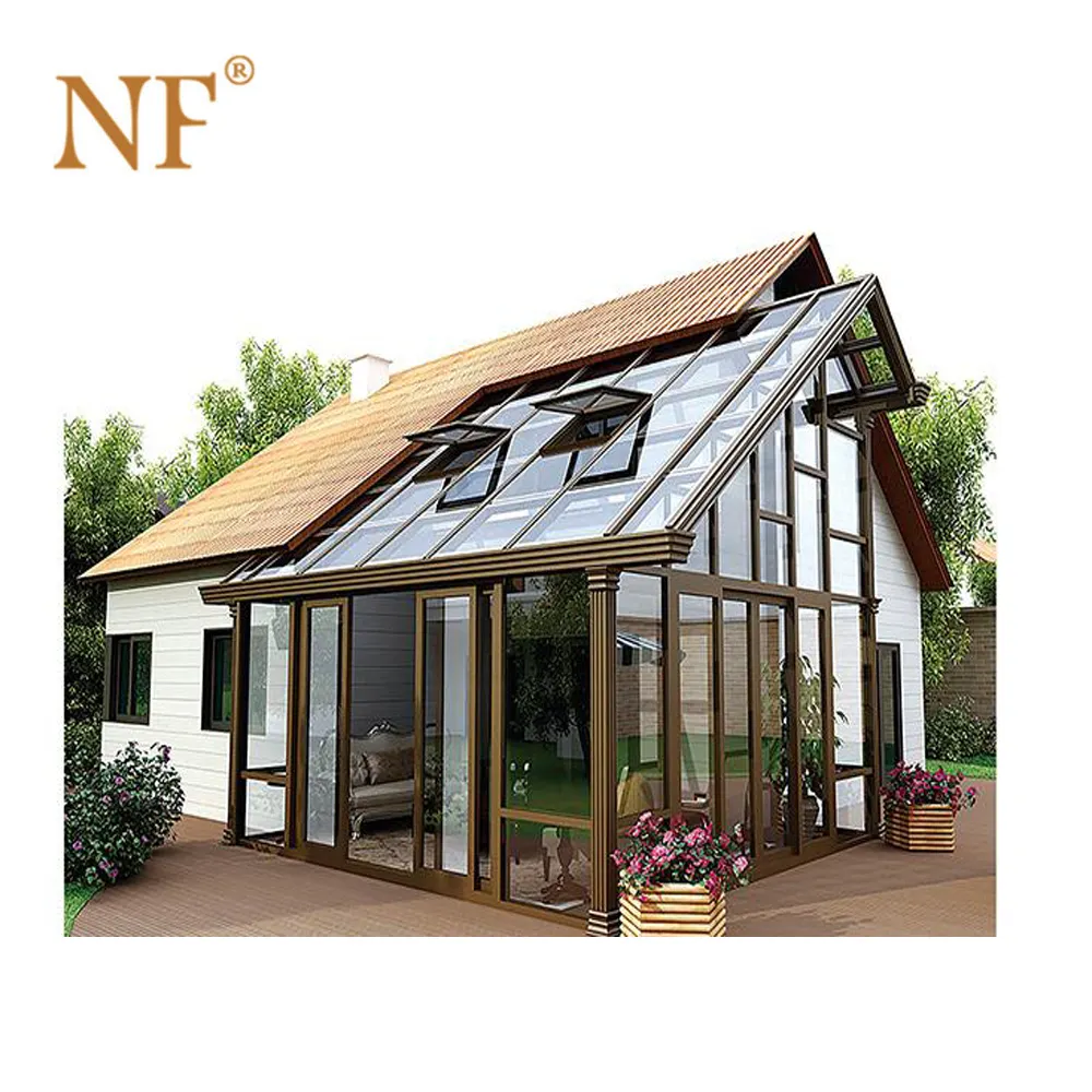 Tenda Tetto di Vetro di Finestra per il Giardino Giardino D'inverno/veranda/di vetro Tipo di Casa: telaio in alluminio Casa di Vetro di Vetro Isolante CN;GUA NF