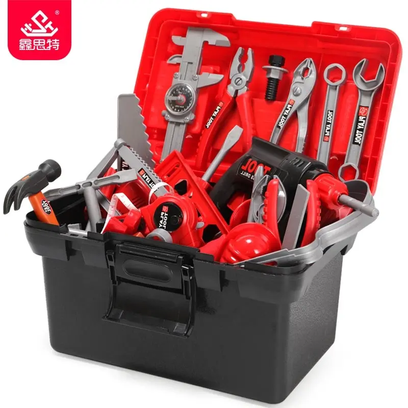 XST Children Pretend Play Plastic Tool Belt Play Set Carpenter Woodworking Repair Garden Toys Kids Tool Box