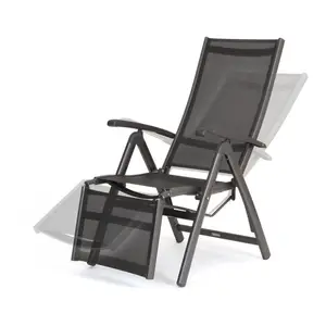 Chaises de jardin en rotin, mobilier d'extérieur pliable avec repose-pieds, 7 positions