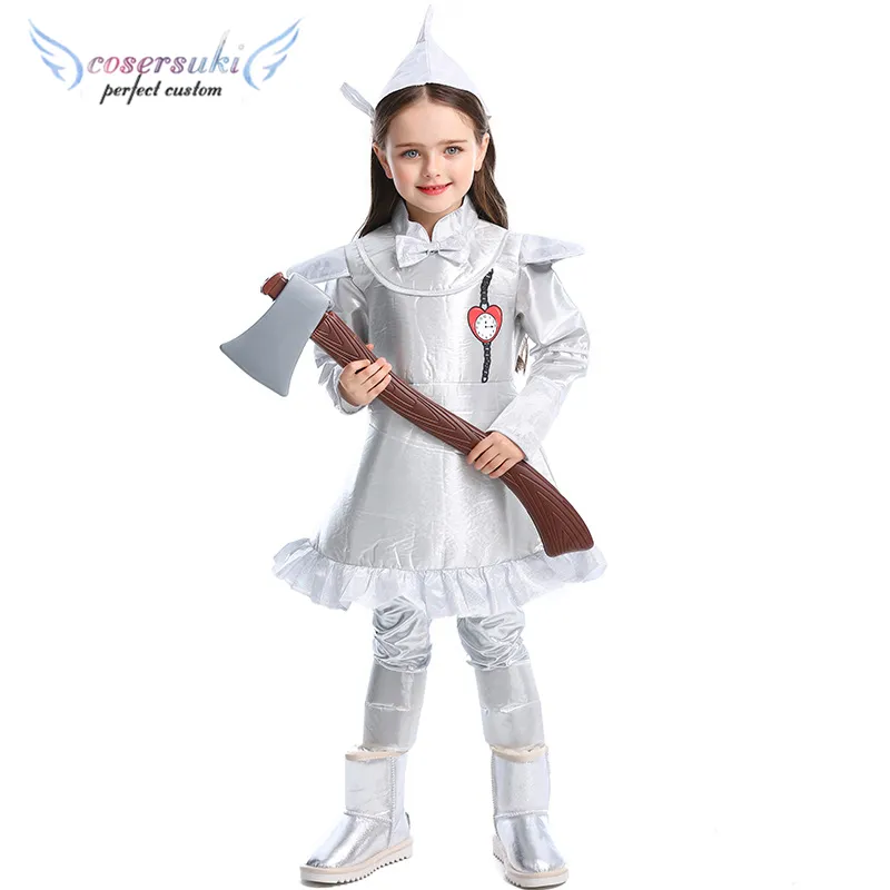 Halloween Tin Man COS Costumes Fairy Tale Wizard of Oz Series Girls Tin Man's Drama Costumes