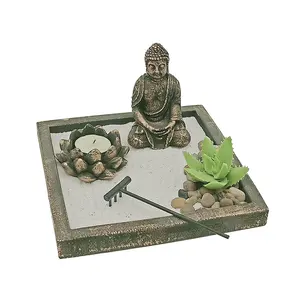 Grosir Patung Buddha dengan Tempat Lilin Dekorasi Zen Garden Fengshui