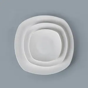Anpassbare Super Weiß Porzellan Quadratischen Platte