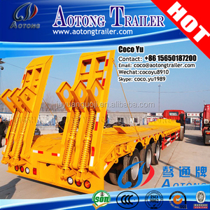 QINGDAO AOTONG 2 tamaño opcional semi camión <span class=keywords><strong>de</strong></span> <span class=keywords><strong>dos</strong></span> <span class=keywords><strong>ejes</strong></span> <span class=keywords><strong>de</strong></span> servicio pesado <span class=keywords><strong>ejes</strong></span> cama baja remolque <span class=keywords><strong>para</strong></span> la venta - Product Image 2