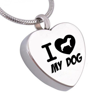 Joyería de cremación, <span class=keywords><strong>amo</strong></span> a <span class=keywords><strong>mi</strong></span> perro, mascota, urna, collar, colgante tallado en forma de corazón, cadena de serpiente, adecuado tanto para hombres como para mujeres - Product Image 1