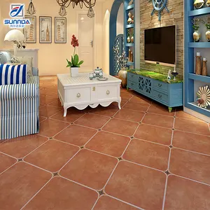 Azulejos de porcelana rústicos 500x500, cor laranja, antiderrapante, sala de jantar, telha de cerâmica