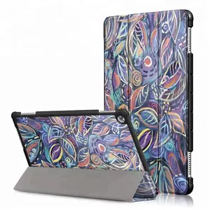 Custom Magnetic Trifold Silicone Leather 10 Inch Tablet Cover For Huawei Mediapad M5 Lite Case