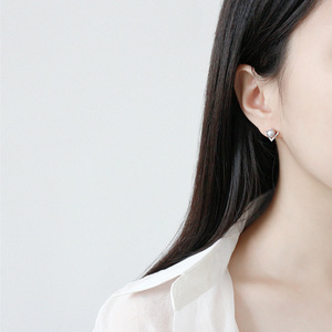 Trend 925 Sterling Silver Iniziale <span class=keywords><strong>L</strong></span> Orecchini con Perla mirco pavimenta Sunstar Zirconia - Product Image 3