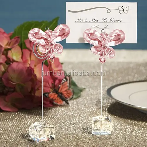 Exquisite Clear Butterfly Place Card Holders Spring Themed crystal decoration wedding door gift ideas