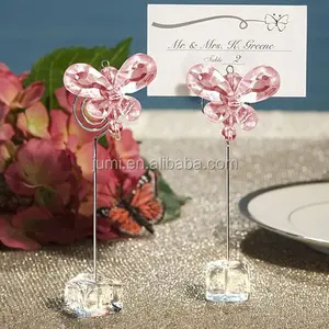 Portatarjetas con forma de mariposa transparente, decoración de cristal con temática primaveral, ideas de regalo para puerta de boda