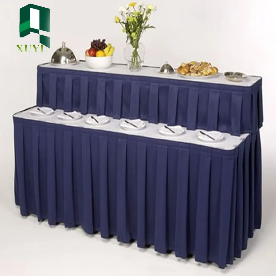 Manufacturers Weft Table Skirt Meeting Tablecloth Durable And New Design Wedding Skirting Design