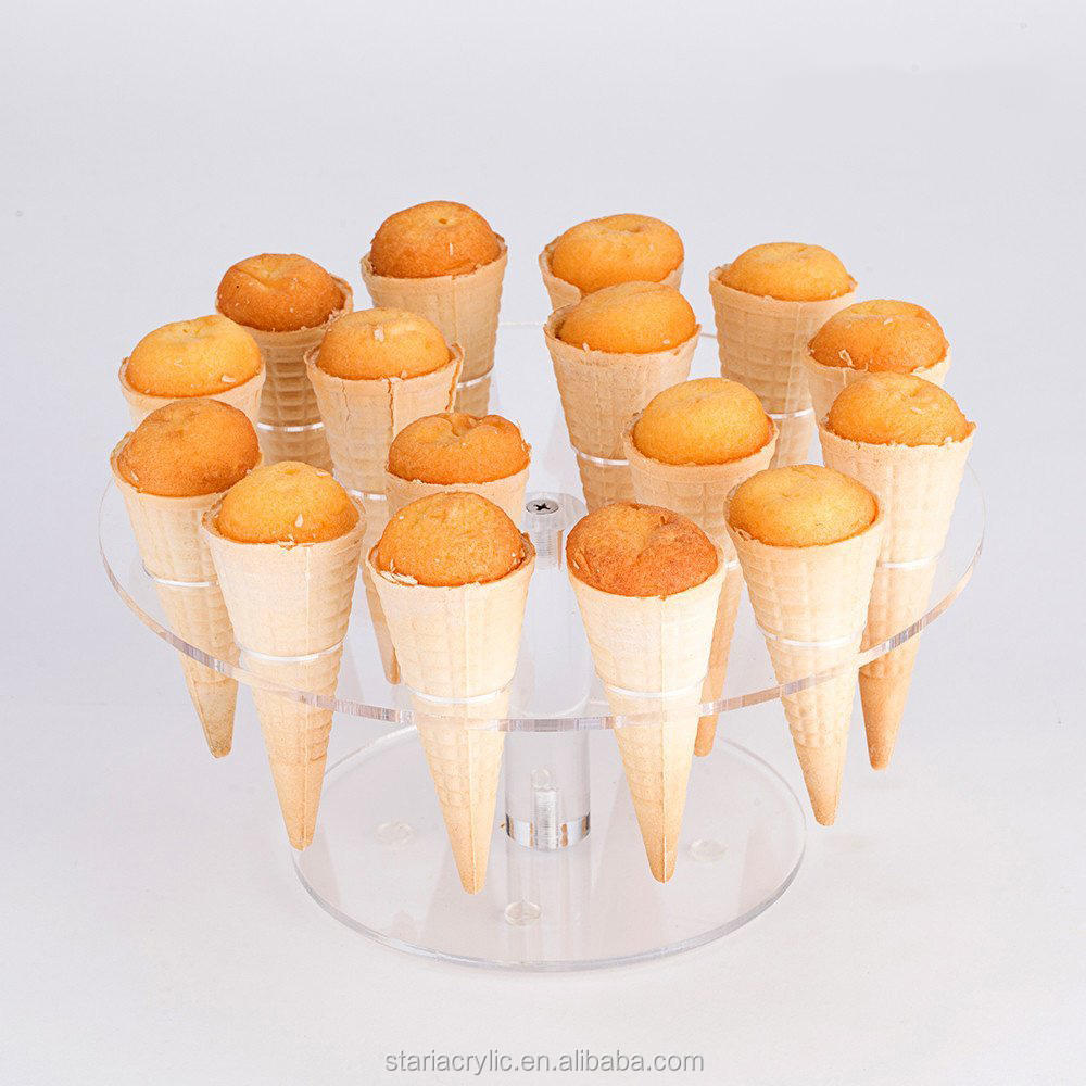 クリアアクリルアイスクリームコーンスタンドホルダー16穴アイス