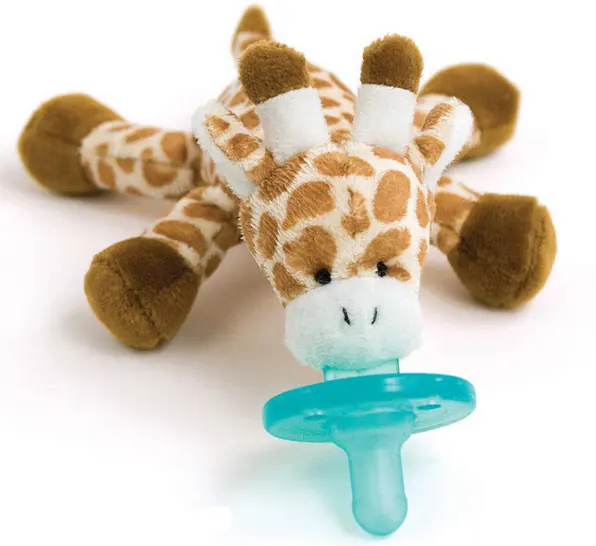 New silicone animal pacifier with plush toy baby giraffe elephant nipple kids newborn toddler kids soother bpa free