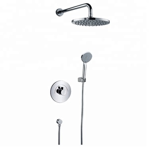 Ensemble de douche de robinet en laiton exquis intégré dans le mur Valve en céramique thermostatique <span class=keywords><strong>à</strong></span> poignée unique <span class=keywords><strong>à</strong></span> motif de pulvérisation souple pour l'appartement et l'<span class=keywords><strong>hôtel</strong></span> - Product Image 2