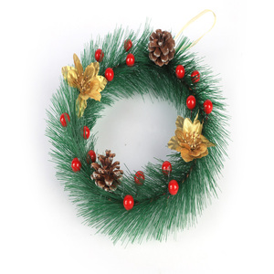 Guirlande de Noël pour porte d'entrée Guirlande décorative Berry & <span class=keywords><strong>Evergreen</strong></span> avec variantes de décorations de feuilles rouges - Product Image 1