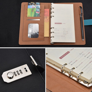 High Quality Custom A6 <strong>Notebook</strong> <strong>with</strong> PU Leather Cover Mini Business Journal featuring Loose-leaf Binding and Password <strong>Lock</strong> - Product Image 6