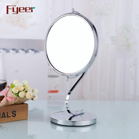 Fyeer Fashion New Double Side Round Magnifying Desktop Cosmetic Mirror Brass Makeup Mirror