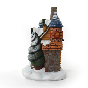 Personalización de fábrica Navidad LED Jardín de hadas resina Casa de pan de jengibre Navidad pueblo casa estatua adorno para el hogar - Product Image 3