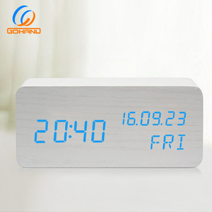 Bedside <strong>Rectangular</strong> LED Calendar <strong>Table</strong> Wooden Alarm <strong>Clock</strong> - Product Image 4