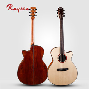 Raysen Professional Guitarra acústica <span class=keywords><strong>de</strong></span> 41 pulgadas con Solid Sitka spruceTop / <span class=keywords><strong>Coco</strong></span> Polo Body GAC Cutway Shape - Product Image 1