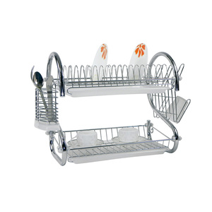 Portapiatti (v053092) a 2 Ripiani, Supporto Metallico per Elettrodomestici da Cucina, Non Pieghevole, in Ferro - Product Image 2