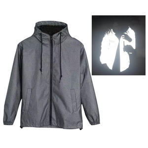 カスタムハイビスプレーンブラックリフレクティブウィンドブレーカーリフレクターコートジャケットアパレル、メッシュクロス付きアウトドアサイクリングセーフティスポーツ用 - Product Image 1