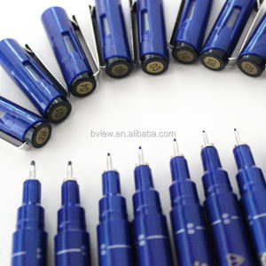 Kabul logo 10 adet güzel noktası mürekkep kalem ince hat kroki kalemler mavi detaylandırma için teknik kalem seti - Product Image 2