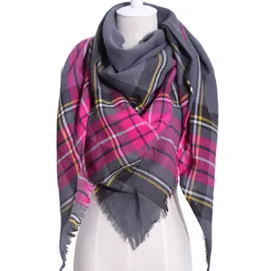2017 Brand New Winter Scarf Women Shawl Cashmere Acrylic Plaid Scarves Blanket Wholesale Drop shipping